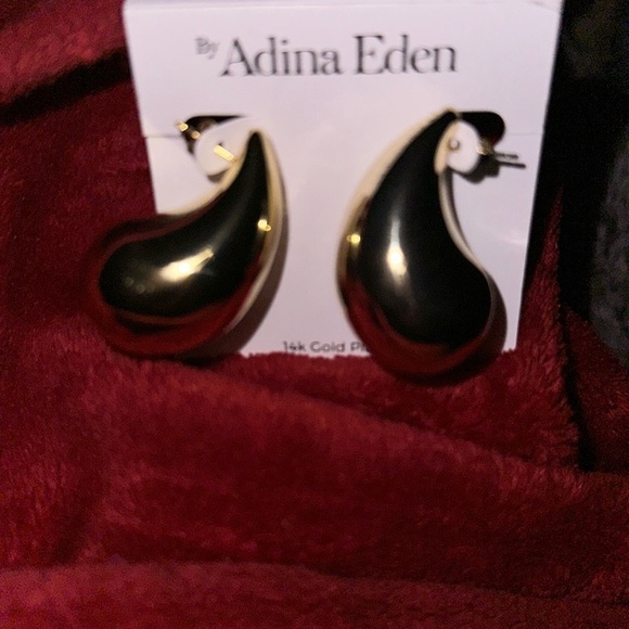 Vintage style chunky 14K gold plated doom stud earrings  Lstge - Picture 4 of 6